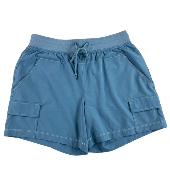 Halcyon Pants - Halcyon Women's Blue Stretch-Waist Shorts Sz Large